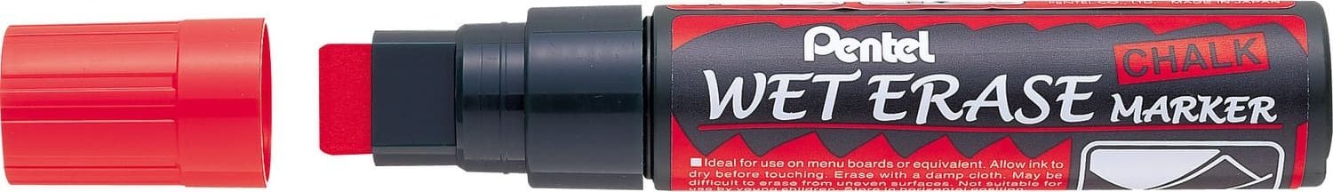 Pentel Marker kredowy Jumbo SMW56 czerwony, CZERWONY