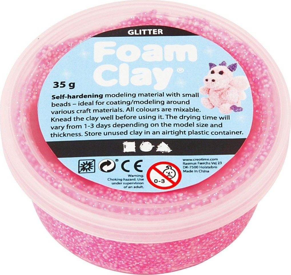 Creativ Company Masa Foam Clay Brokatowa Neon Różowa 35g