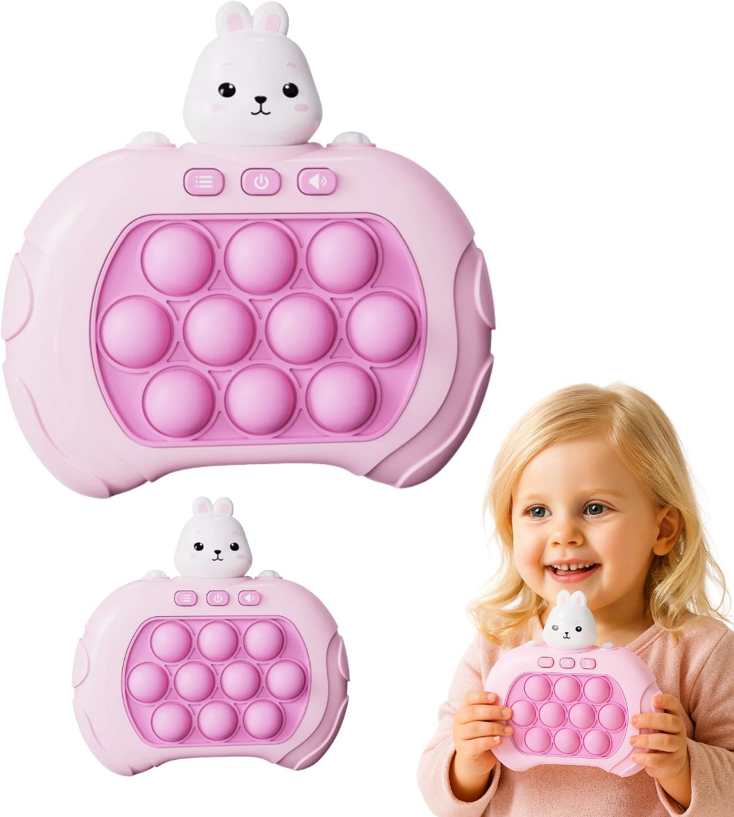 Woopie Gra POP IT elektroniczna antystresowa zabawka dla dziecka - Różowy Królik