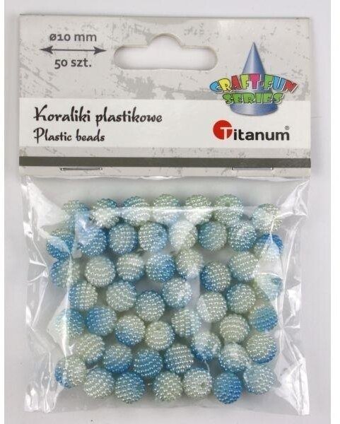 Aliga Koraliki plastikowe 10mm niebieskie ombre 50szt