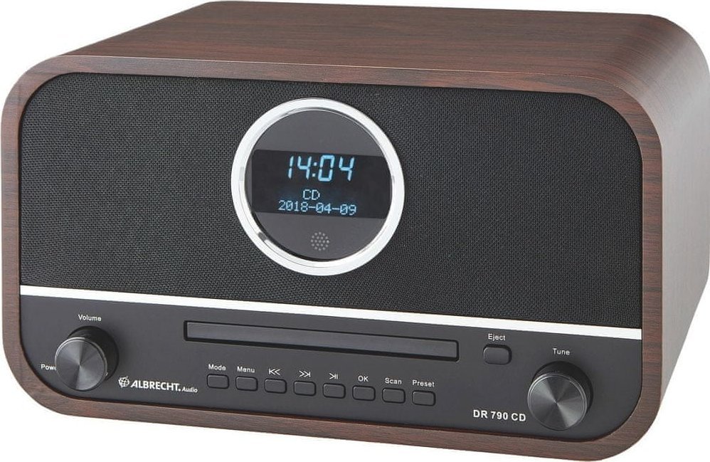 Zdjęcia - Radioodbiorniki / zegar Albrecht Radioodtwarzacz   DR 790 CD Hybridradio mit Bluetooth und CD-Player, walnuss 