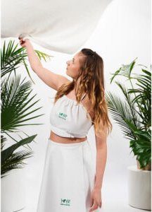 Yeye Biustonosz na saunę dla saunamistrzyni w 100% bawełna Biały L