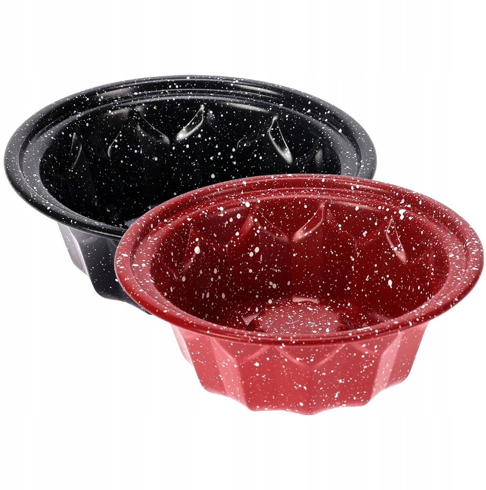 Koopman Zestaw 2 małych foremek do babki do pieczenia mini czarny czerwony 12cm