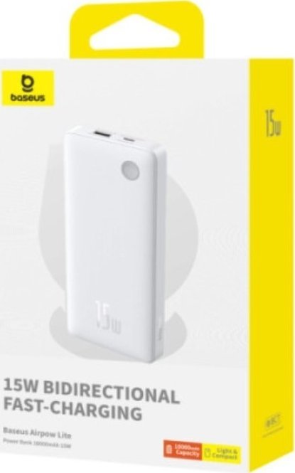 Baseus POWERBANK 10000MAH 15W USB + USB-C WHITE