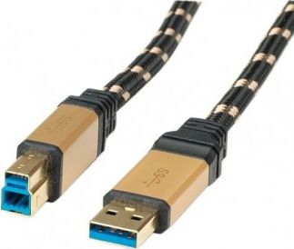 Kabel USB Roline USB-A - USB-B 0.8 m Czarny
