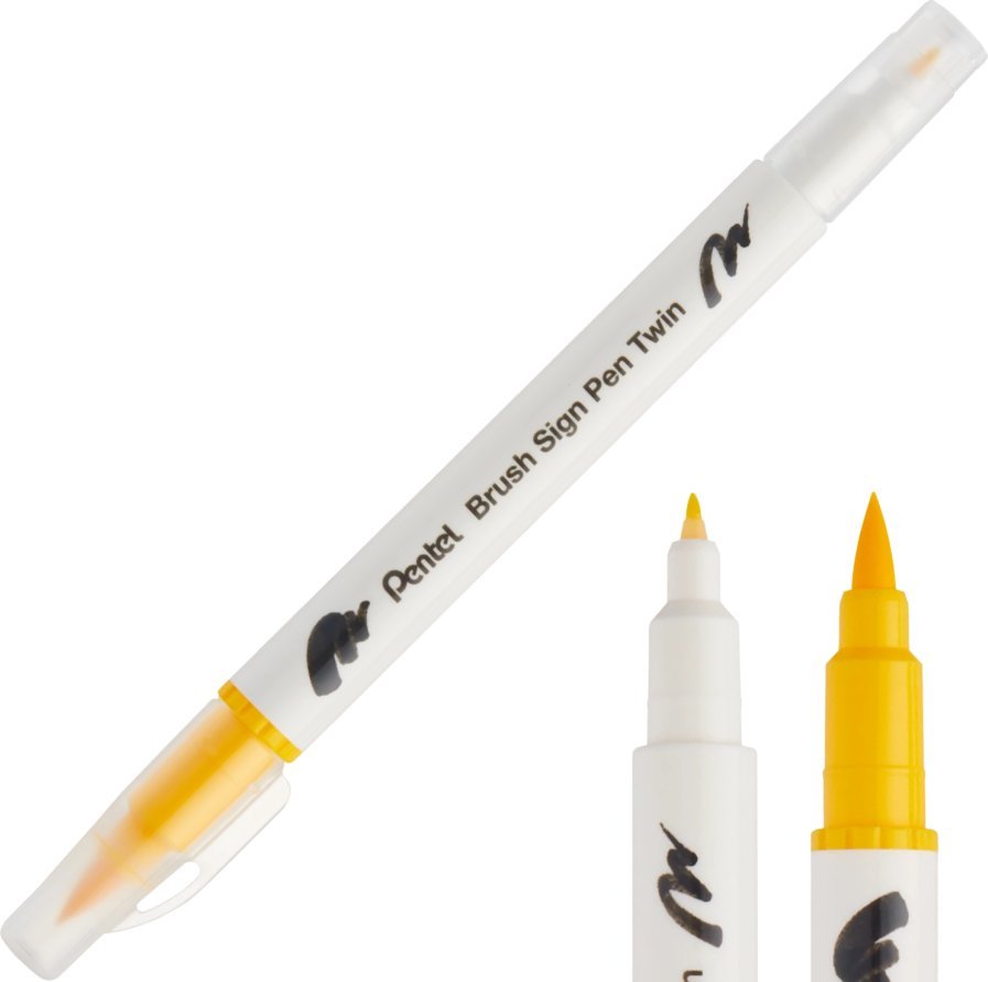 Pentel Pisak Brush Dwustronny Żółty SESW30C-T122