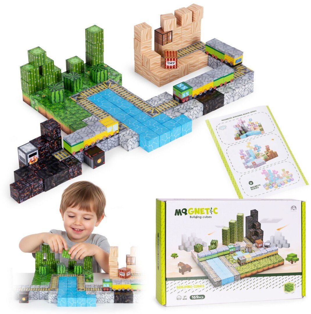 Multistore Klocki magnetyczne konstrukcyjne dla dzieci zestaw 169 elementów (4953)