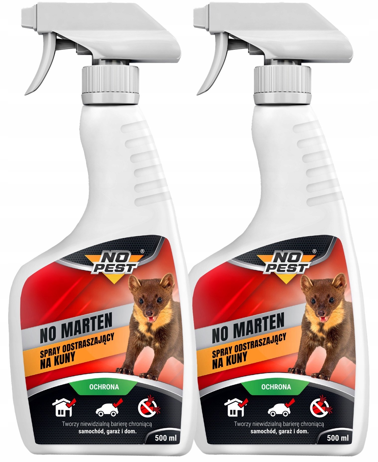 Spray Środek Płyn Preparat na Kuny Łasice Gryzonie Odstraszacz Kun "No Marten" 500ml (2 szt)