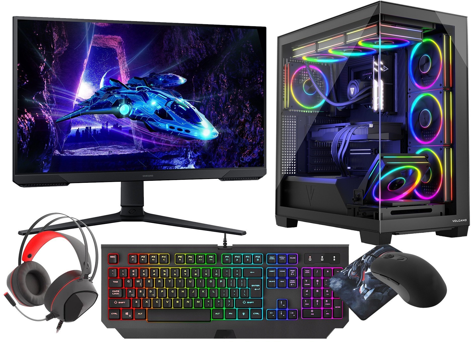 VIST Gaming PC Ryzen 7 8700F AIO RTX 5070 32GB SSD 1TB W11 WiFi BT LCD 24" 180Hz DLSS 4