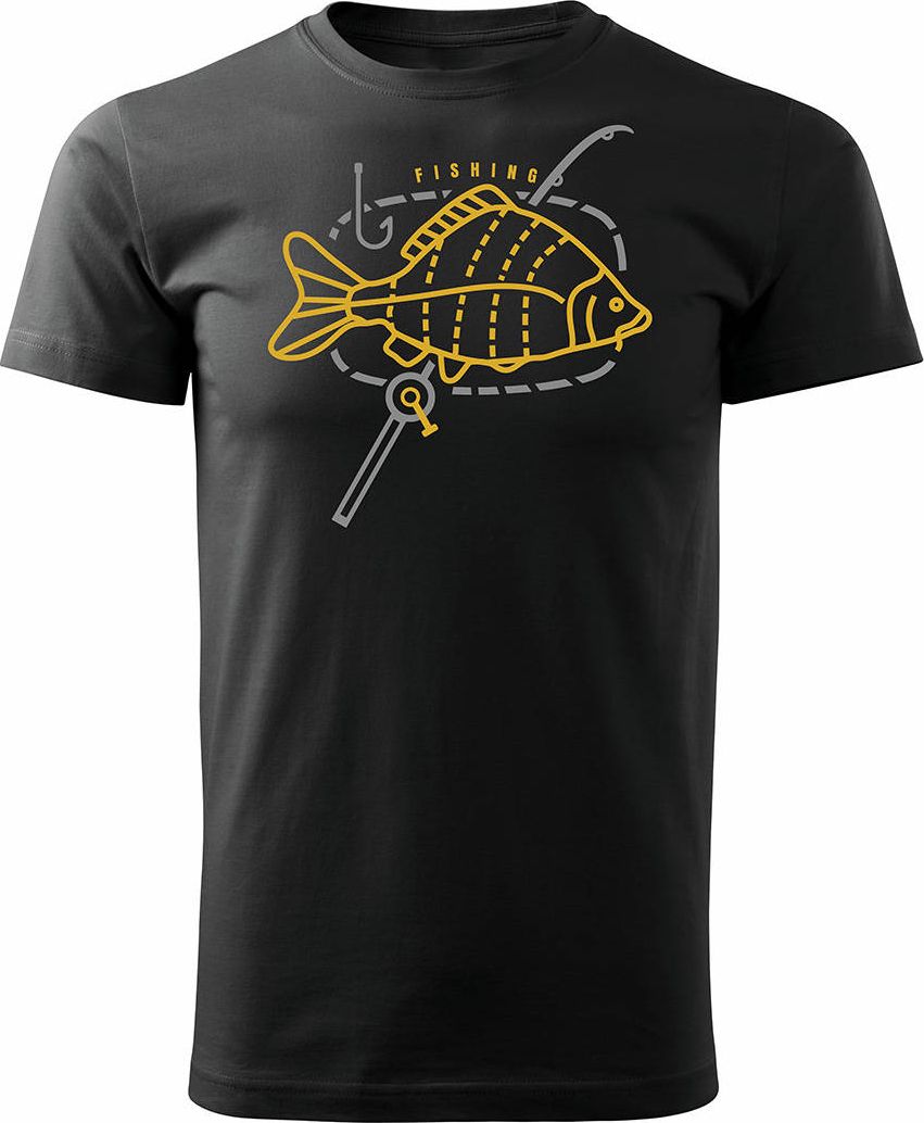 Topslang Koszulka na ryby dla wędkarza wędkarska fishing karp męska czarna REGULAR S