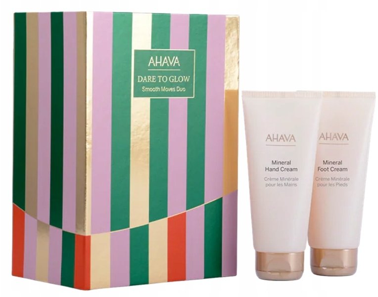 Dare To Glow Set Ahava: Dead Sea Water, Hydration, Hand Cream, 100 ml + Mineral, Nourishing, Foot Cream, 100 ml For Women