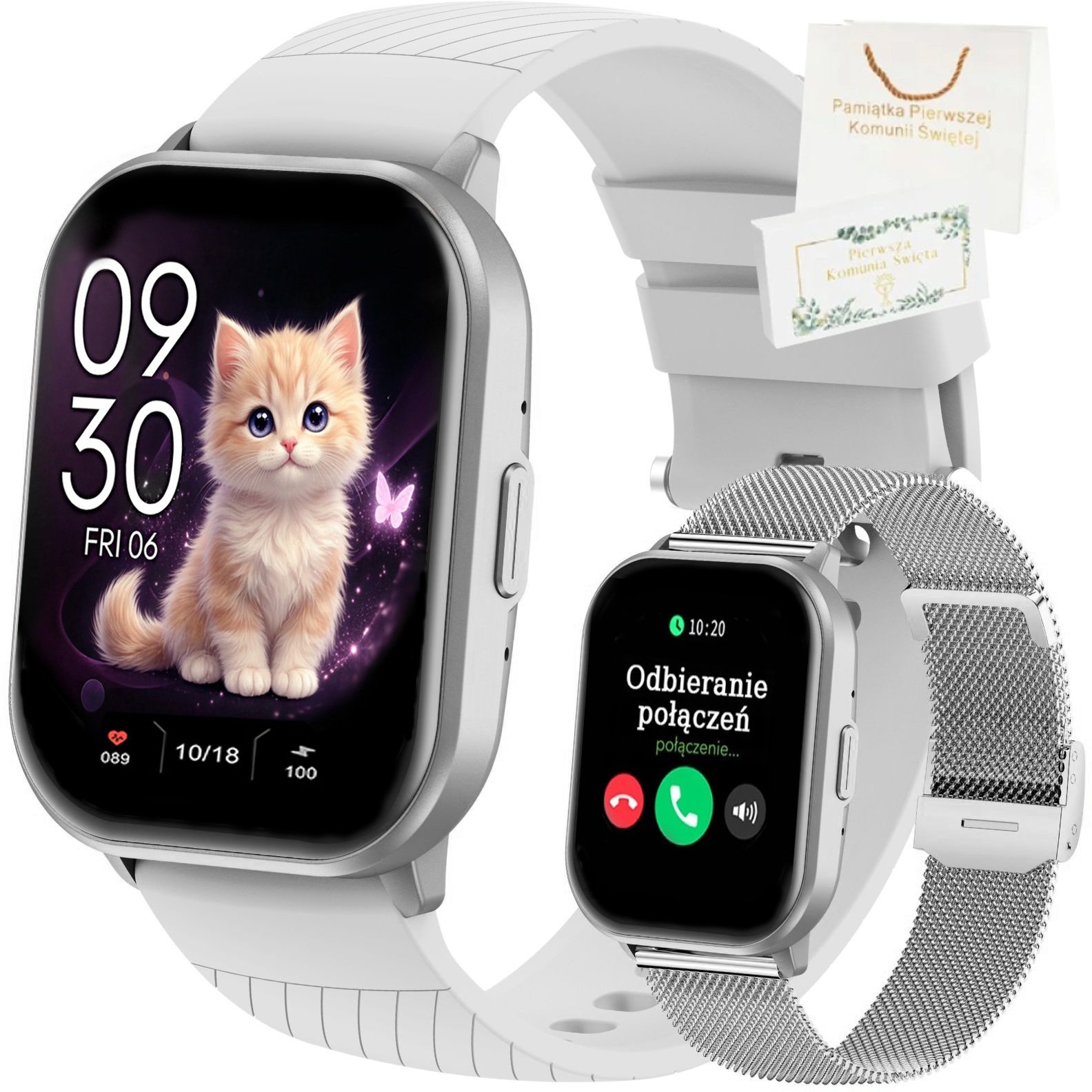 Smartwatch Gravity Zegarek Smartwatch dziecięcy Komunia Rozmowy SMS Ciśnienie Puls (GT43-2)