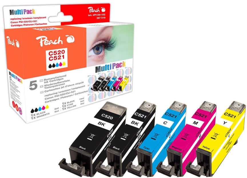 Peach Patrone Canon PG-520/CLI-521 MultiPack bk,c,m,y remanufactured