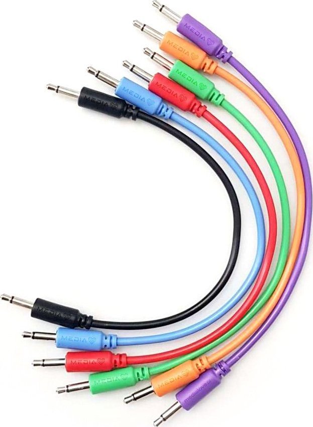 Kabel Medialove Jack 3.5mm - Jack 3.5mm 0.15m niebieski (MINIPATCH6X15MIX)