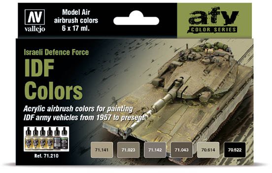 Vallejo Vallejo: 71.210 - Model Air - AFV - IDF Colors - Israeli Defence Force (6x18 ml)