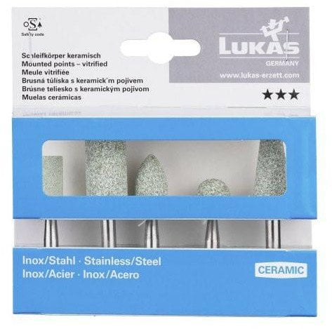 Lukas Erzett LUKAS Ściernica trzpieniowa Zestaw 5 szt. Ceramiczne nierdzewka/stal