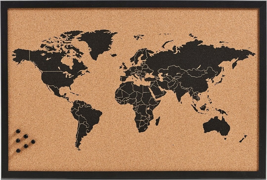 Zeller Tablica korkowa na notatki World, 60x40 cm, ZELLER