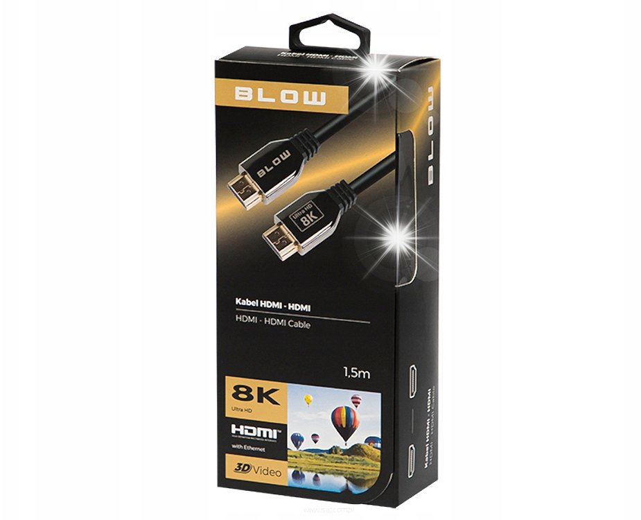 Blow KABEL HDMI 2.1 PREMIUM ULTRA HD 8K 60HZ 4K 3D 1,5M MOCNY MONITOR PROJEKTOR