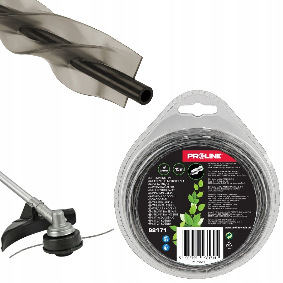 Pro-Line ŻYŁKA TNĄCA WZMOCNIONY SKRĘCONY KWADRAT 2.4MM X 15M, PROLINE