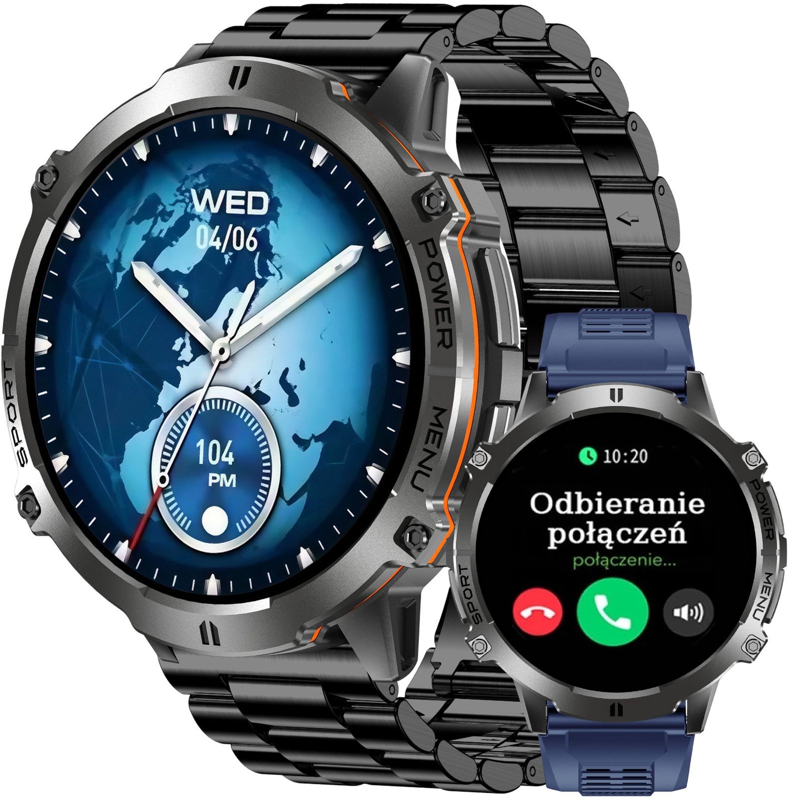 Smartwatch Gravity Męski połączenia kompas barometr chat AI (GT42-2)