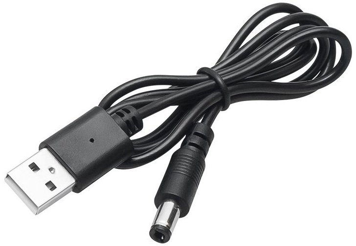 Kabel USB A-wtyk DC 2.5/5.5 długość 0,7m