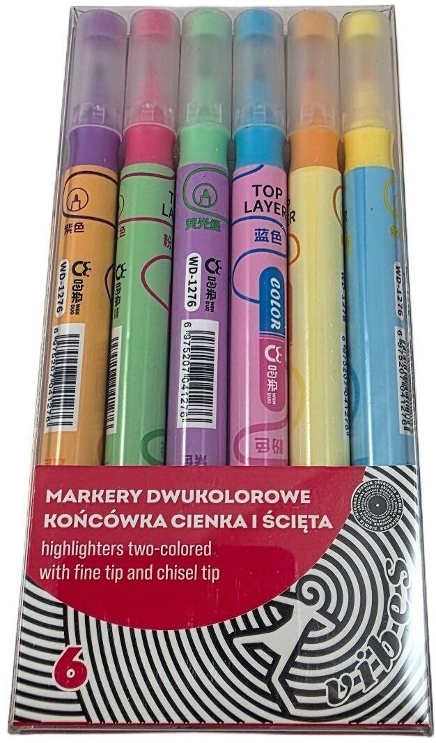 Ziemia Obiecana Markery dwukolorowe Vibes 6szt EDUKAMP