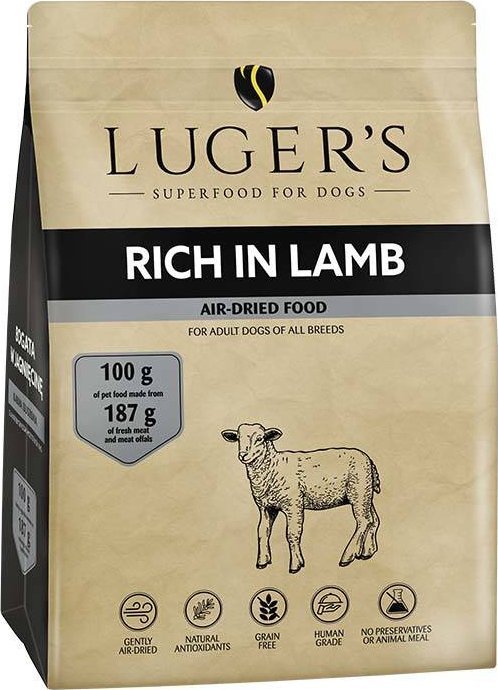 Lugers karma suszona dla psa bogata w jagnięcinę 1 kg