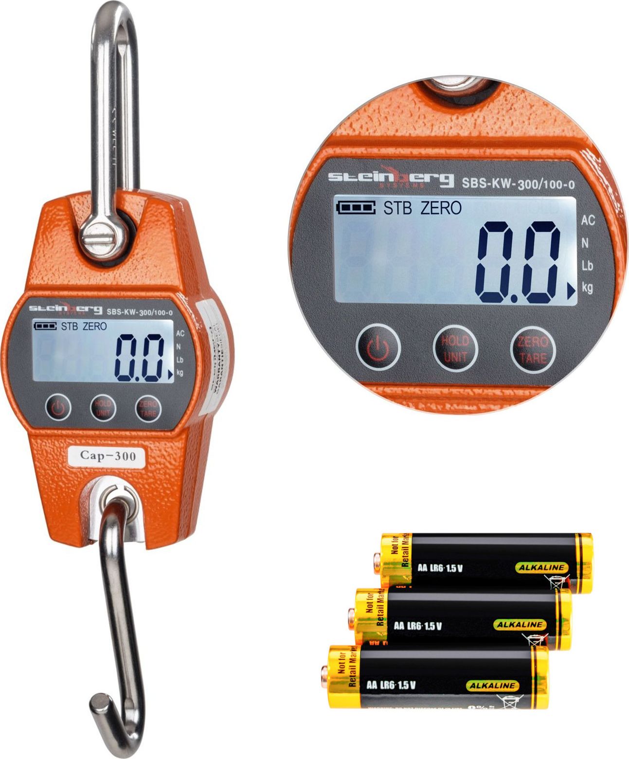 Steinberg Waga hakowa łowiecka dla myśliwych handlowa SBS-KW-300/100-O LCD do 300kg uniwersalny (384...