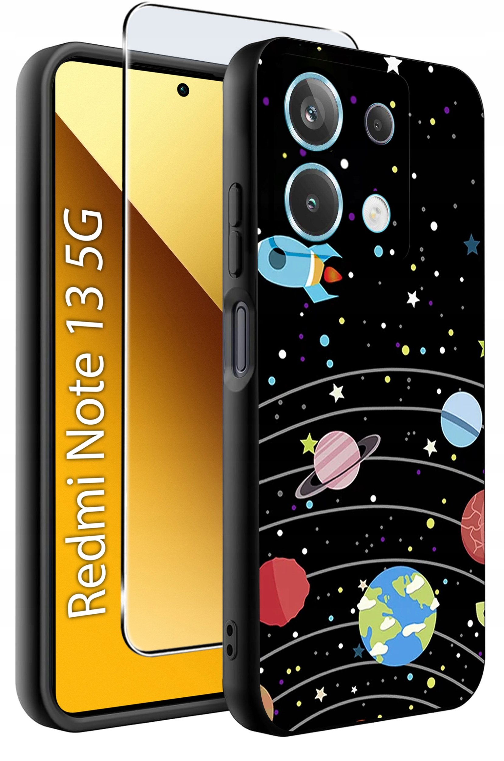 ETUI do Xiaomi Redmi Note 13 5G WZORY |SILIKONOWE MATT CASE +SZKŁO 9H