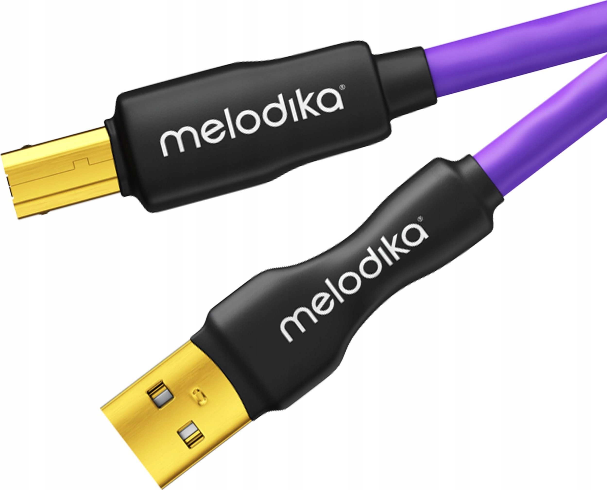 Melodika Melodika MDUAB03 Purple Kabel USB 2.0 typu A-B m.in. do DAC / urzÄdzeĹ medycznych / ploterĂłw - 0,3m