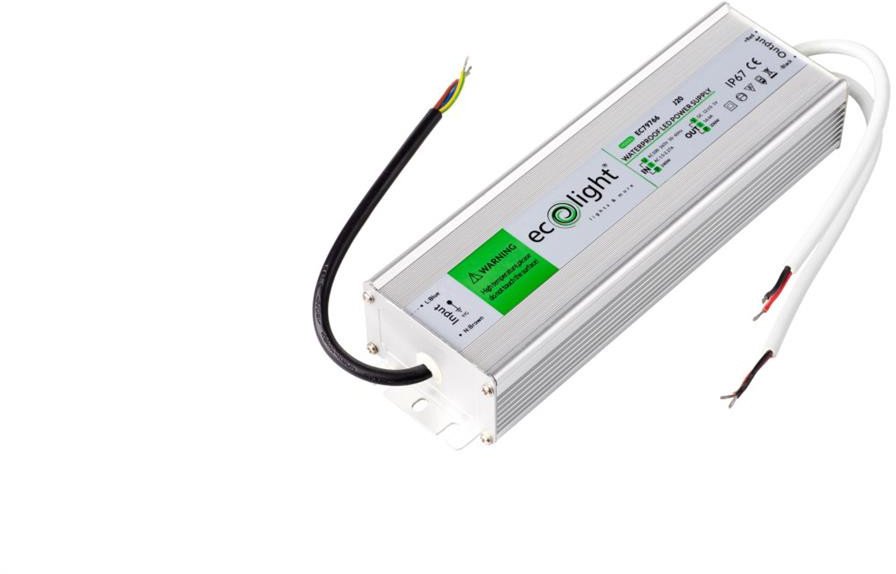 Ecolight Zasilacz LED hermetyczny IP67 200W 12V 16,6A 224 x 65 x 40 mm EC79766