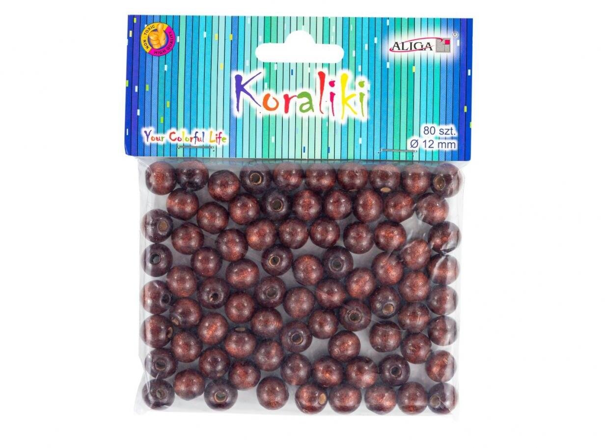 Aliga Koraliki drewniane 12mm 80szt