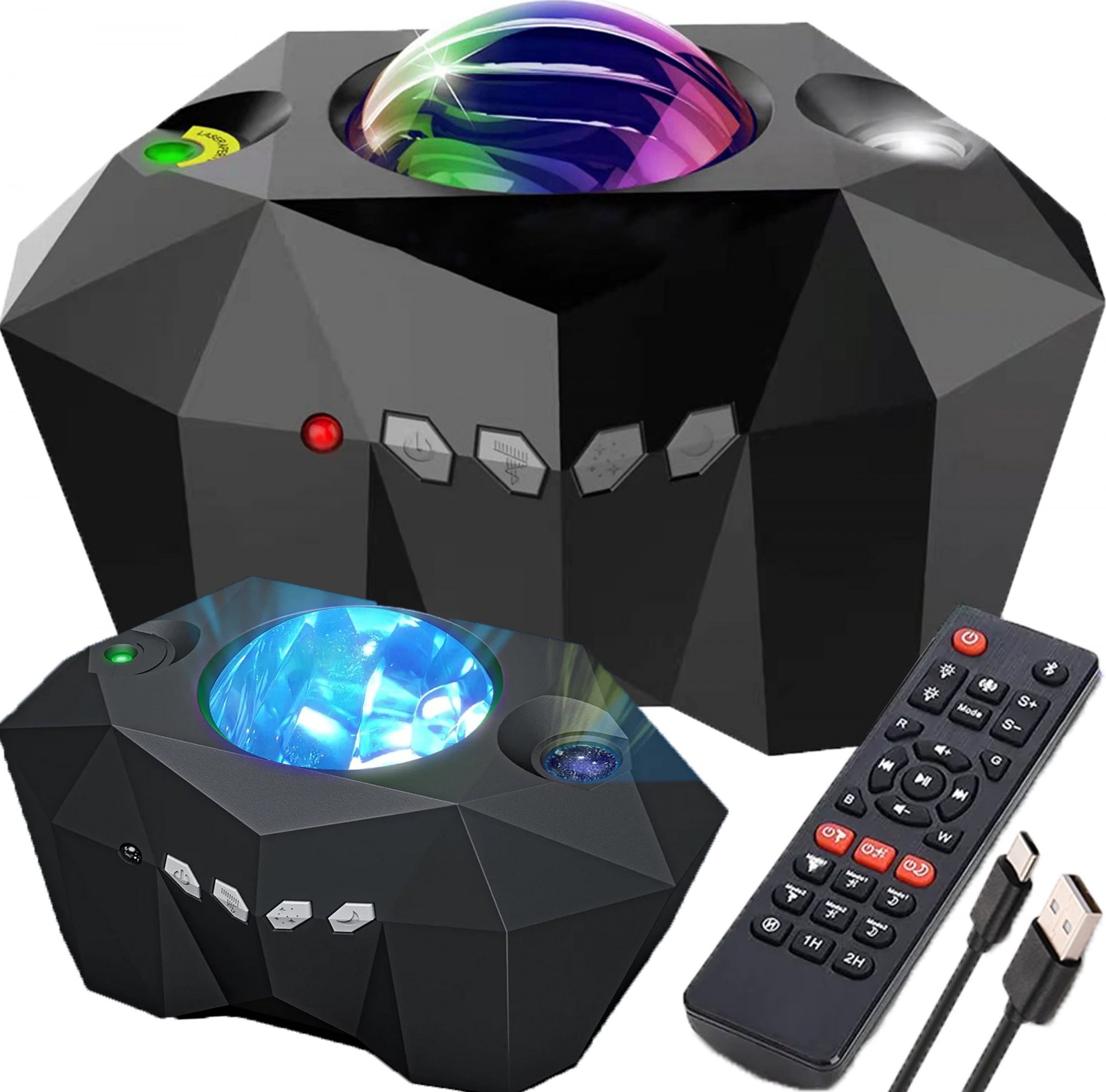 Retoo PROJEKTOR GWIAZD STAR LAMPKA NOCNA LED USB + PILOT