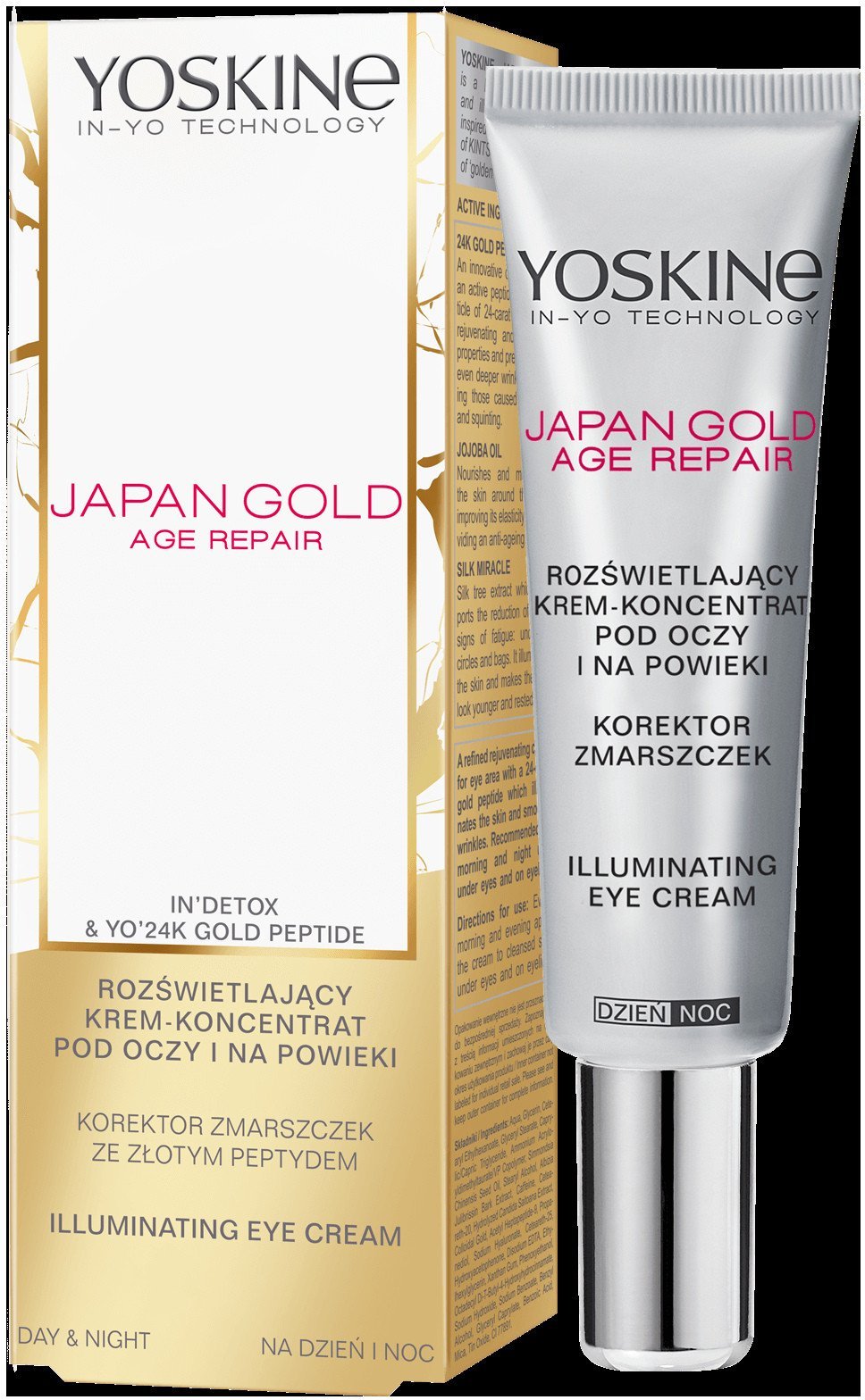Yoskine , Japan Gold, Illuminating, Day & Night, Eye Cream, 15 ml For Women