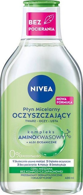 Nivea Płyn micelarny oczyszczający twarz-oczy-usta z kompleksem aminokwasowym 400 ml