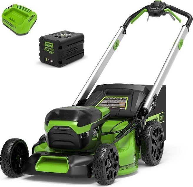 Kosiarka akumulatorowa Greenworks 60V silnik bezszczotkowy, 51 cm zestaw, ładowarka + 1 akumulator 4Ah (GD60LM51SPK4)