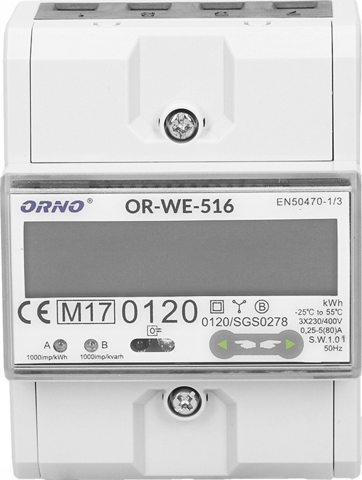 Zdjęcia - Wyłącznik automatyczny Orno Licznik energii elektrycznej  OR-WE-516 3-faz Port RS-485 Din TH 