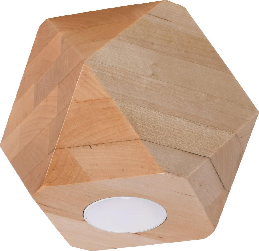 Lampa sufitowa Sollux WNĘTRZARSKIE Plafon WOODY 1 naturalne drewno