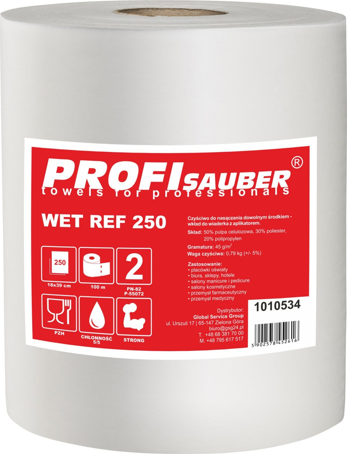 PROFI SAUBER Ściereczki do wiaderka do nasączania ProfiSauber WET REF 250 - WKŁAD Ściereczki do wiad...