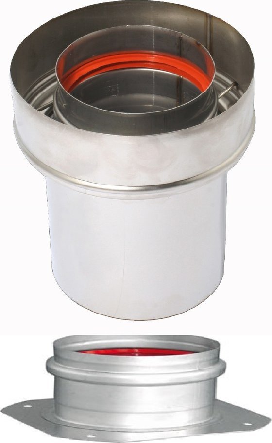 Krzys-Pol Adapter kominowy powietrzno-spalinowy DN 60/100 uniwersalne do kotłów kondensacyinych z adapterem z tworzywa