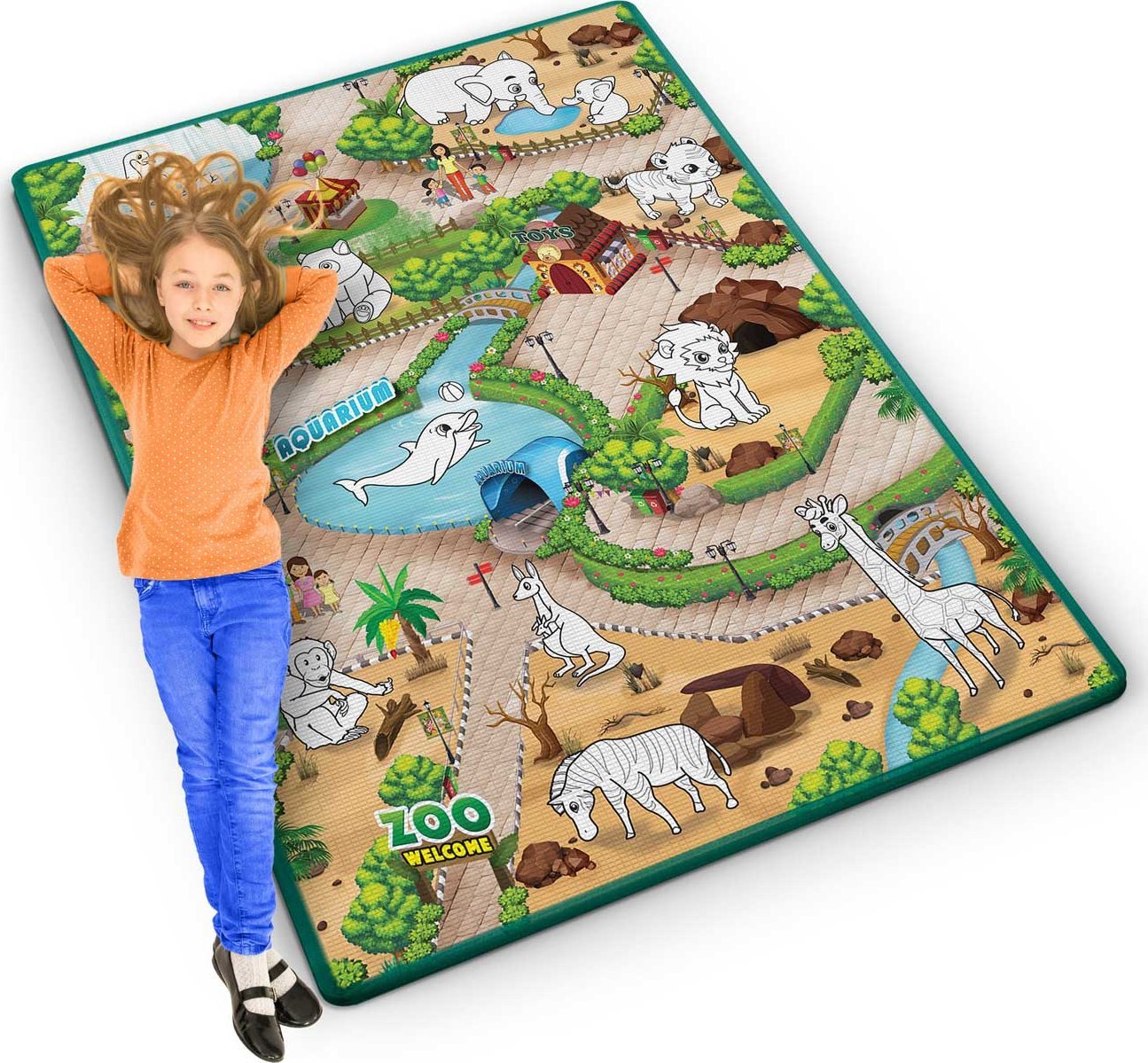 Ricokids Mata piankowa do kolorowania zwijana 120 x 90 x 0,3 cm RK-344