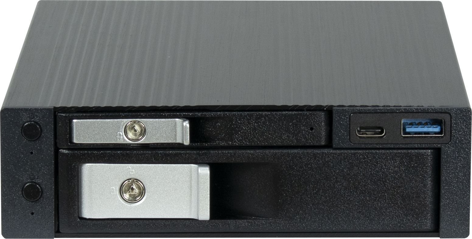 Kieszeń Inter-Tech Na dysk twardy ST-7227U na 1x 6,35cm 2,5 cala i 1x 8,89cm 3,5 cala 1x USB 3.0 Typ...