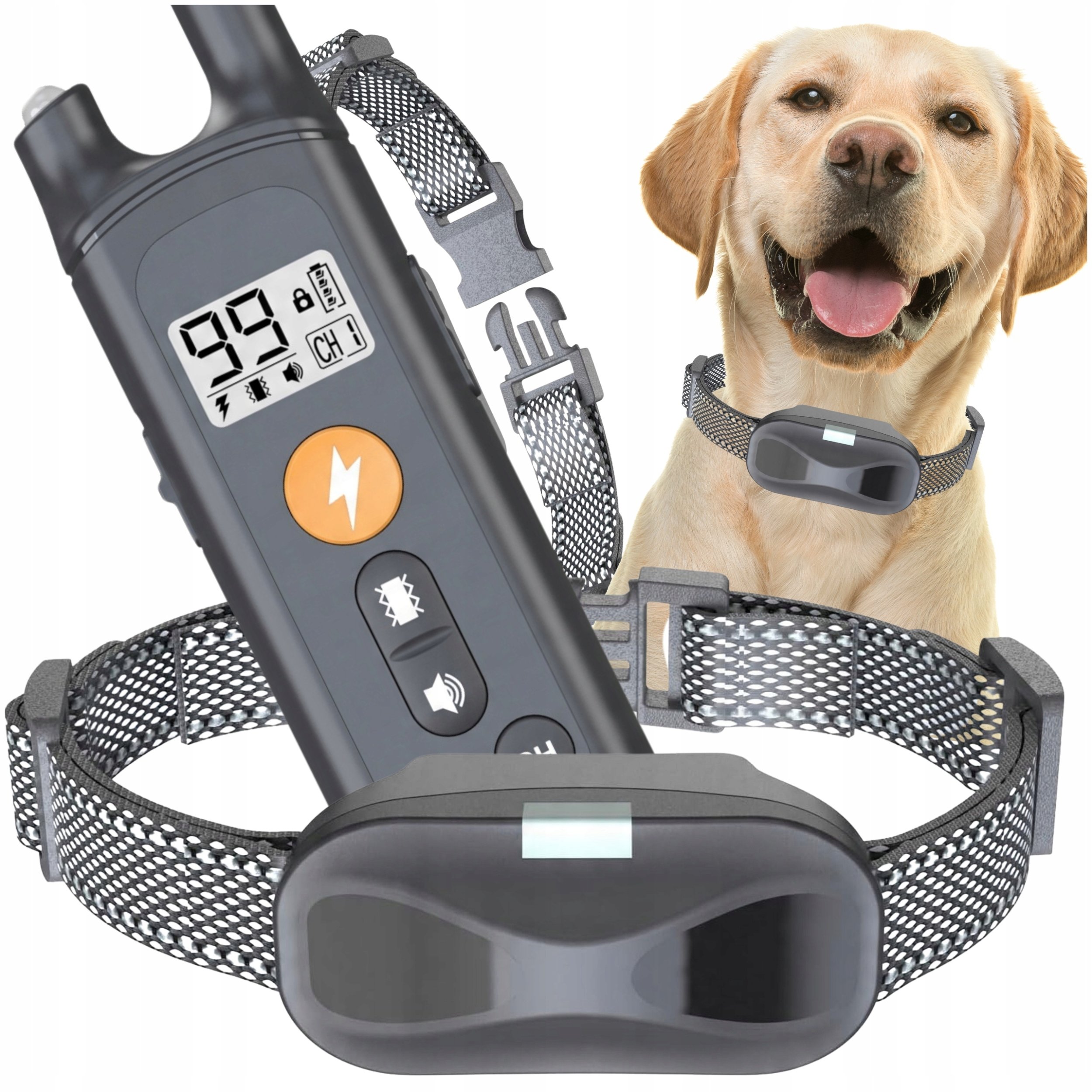 Elektryczna Obroża Dla Psa Treningowa Bezpieczna ZAM 800m LED Wodoodporna