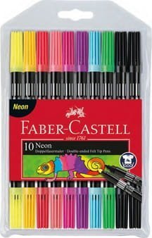 Faber Flamastry dwustronne etui 10 kolorów neonowych faber-castell [0|0]