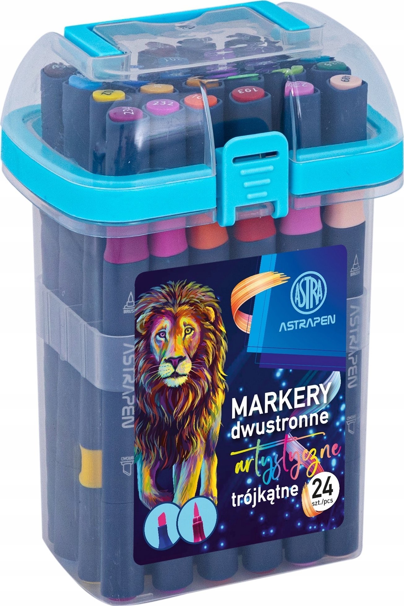 Astra Markery trójkątne dwustronne 24 kol ASTRA