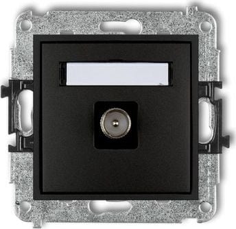 Karlik MINI Gniazdo antenowe pojedyncze TV czarny mat 12MGTV-1