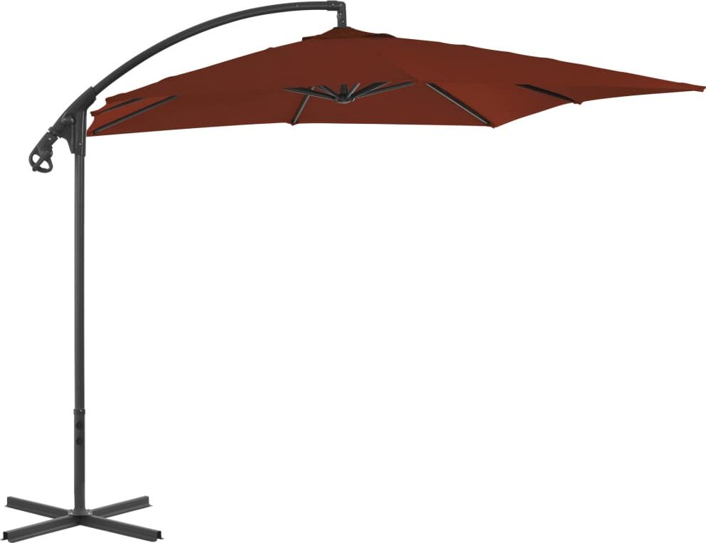 Фото - Парасолька VidaXL Parasol wiszący ze stalowym słupkiem, 250 x 250 cm, terakota 