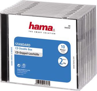 Hama Pudełka Na Płyty CD/DVD, Podwójne, 10 szt. Przezroczysty (44747)
