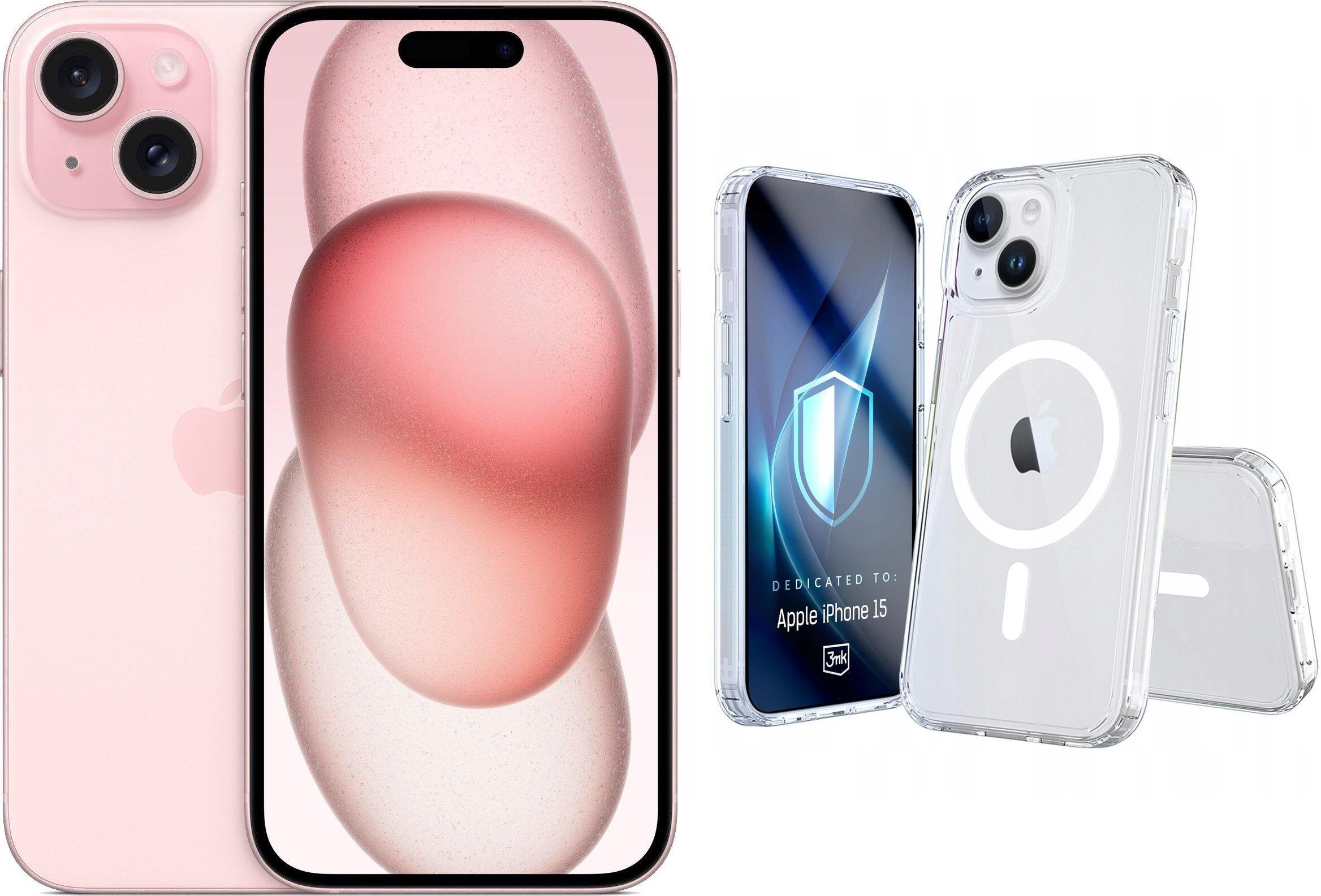 Smartfon Apple iPhone 15 128GB Pink (MTP13) + Etui Armor MagCase
