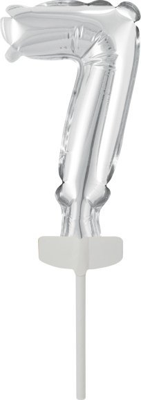AMSCAN Balon foliowy mini cyfra 7 srebrna 7,5x12cm